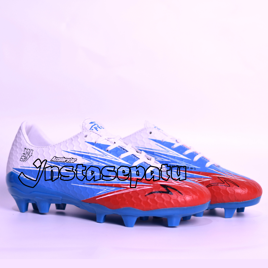 Sepatu Bola Accelerator Lightspeed 3 In-White Blue Red