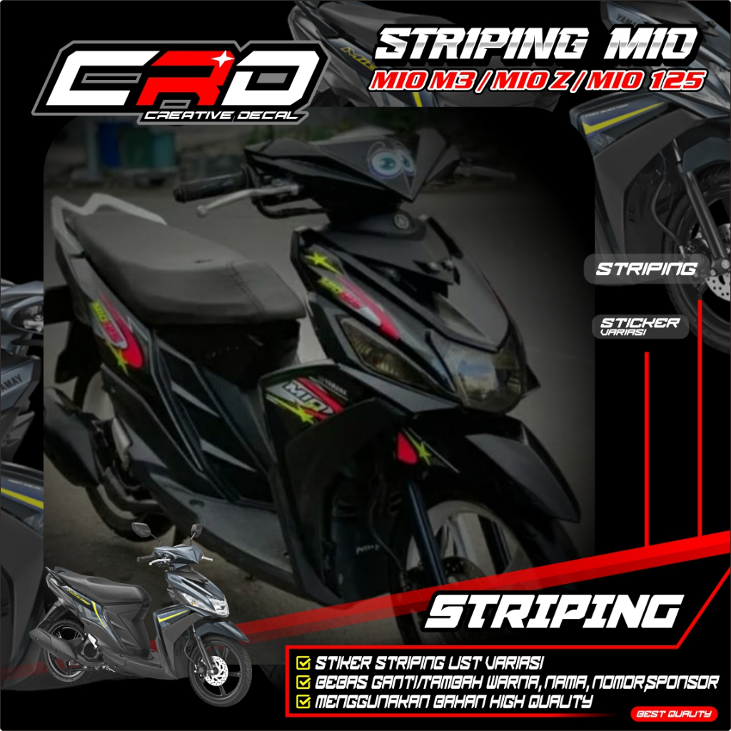Striping mio m3 2023 striping mio m3 variasi striping mio hitam
