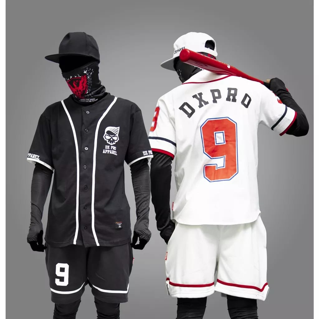 TSHIRT BASEBALL DXPRO OVERSIZE BLACK &amp; WHITE