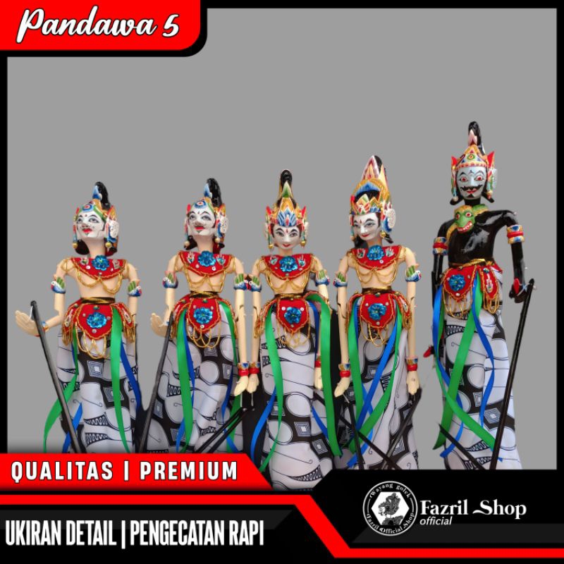 Wayang Golek Pandawa 5|Qualitas Premium|Ukiran detail|size 38 cm