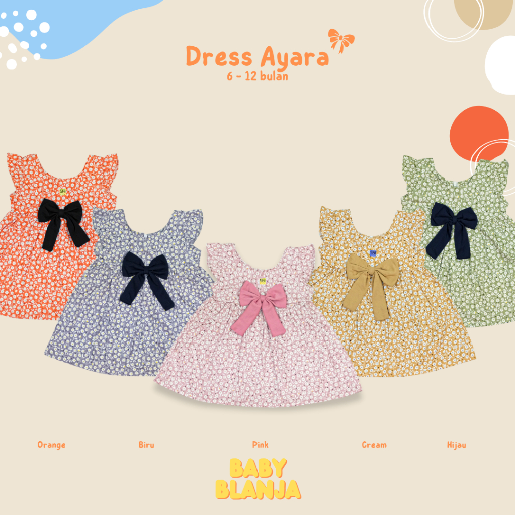 Dress Bayi Perempuan 6 12 Bulan Ayara