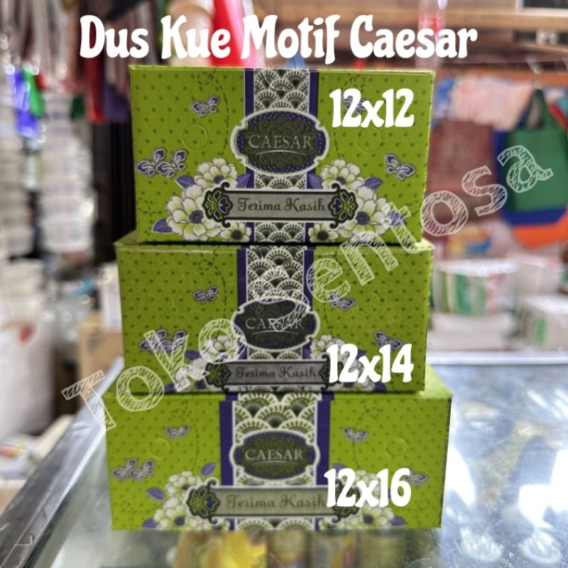 (Per 10pcs) Dus Box Kue Snack Motif CAESAR Hijau uk 12x12 12x14 12x16 / Kardus GS Makanan