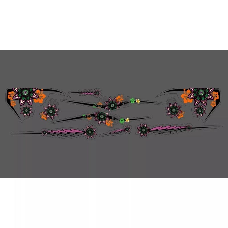 STRIPING STICKER TRANSPARAN MOTOR YAMAHA AEROX NVX 155 MOTIF BUNGA