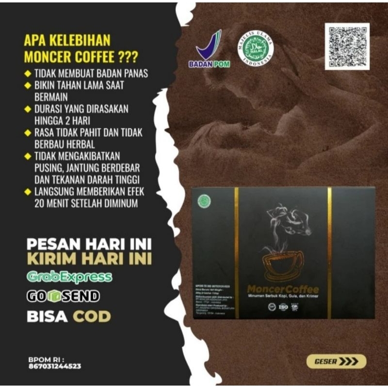 

Moncer Coffee Original Kopi Herbal Stamina Pria BPOM