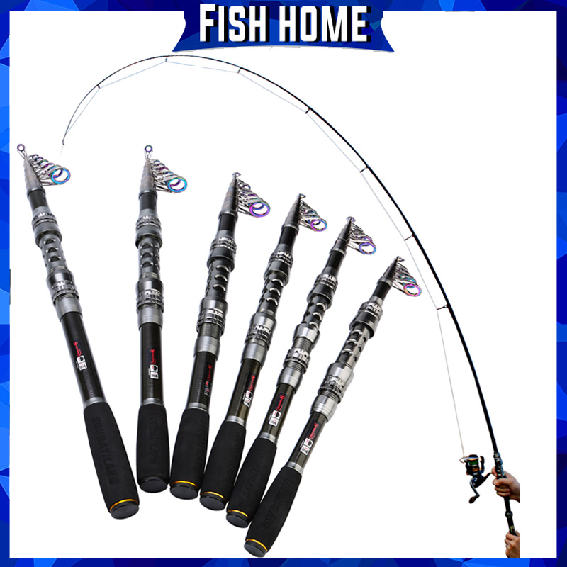 Sougayilang joran Pancing Pancing Laut Pancing 1.8 / 3.3m Pancing Serat Karbon EVA Retractable