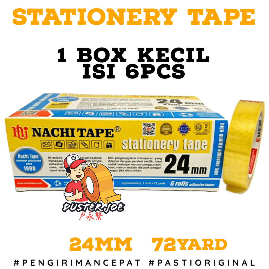 

Isolasi Stationery Nachi 1 inch 24mm 72Y Selotip-1 PACK ( isi 6) JunDW