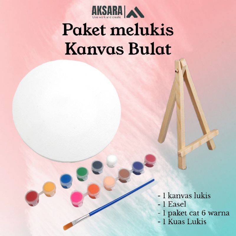 

Paket Hemat melukis kanvas lukis bulat paket komplit