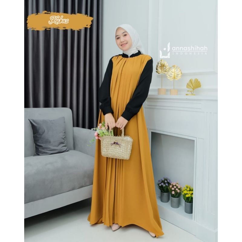 GAMIS/DRESS MUTIARA ABAYA MATT YORIS FLUID BY ANNASHIHAH ORIGINAL BRAND
