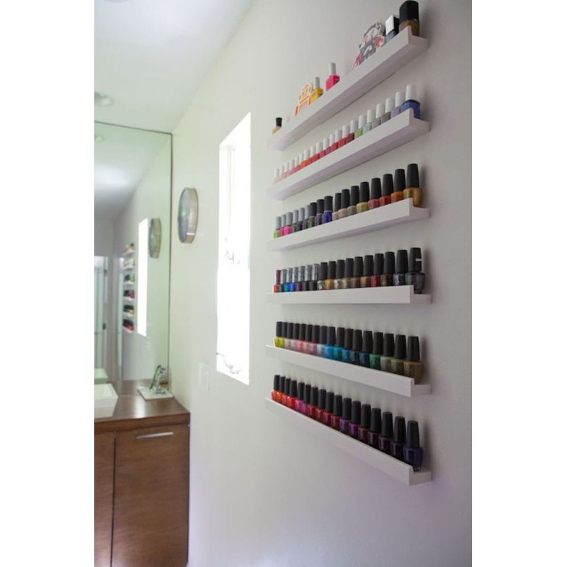 Rak Ambalan Kutek Nail Art Tempel dinding bentuk L