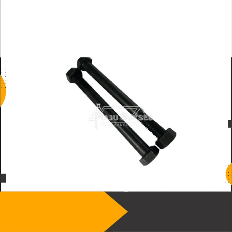 BAUT MUR HITAM BAJA 12MM PANJANG 10 CM 15 CM 20 CM 25CM 30CM BAUT BAJA HITAM 1 2 KUNCI 19MM 25 CM 30