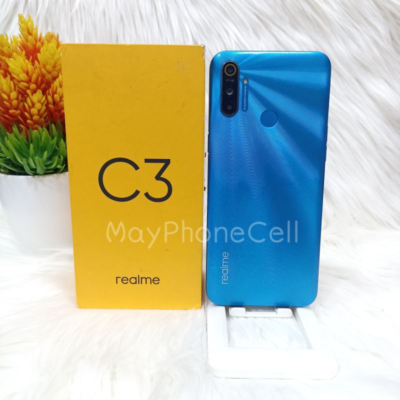 Realme C3 RAM 3GB Internal 32GB 3/32 Handphone Second Fullset Batangan Seken Bekas Ex Garansi Resmi