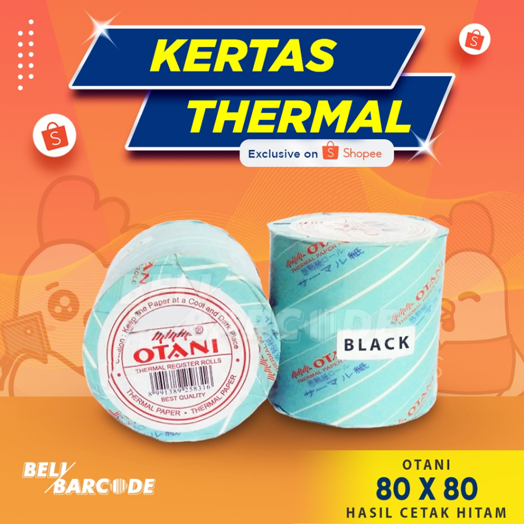 

OTANI KERTAS STRUK KASIR 80x80 MM CETAK THERMAL WARNA HITAM