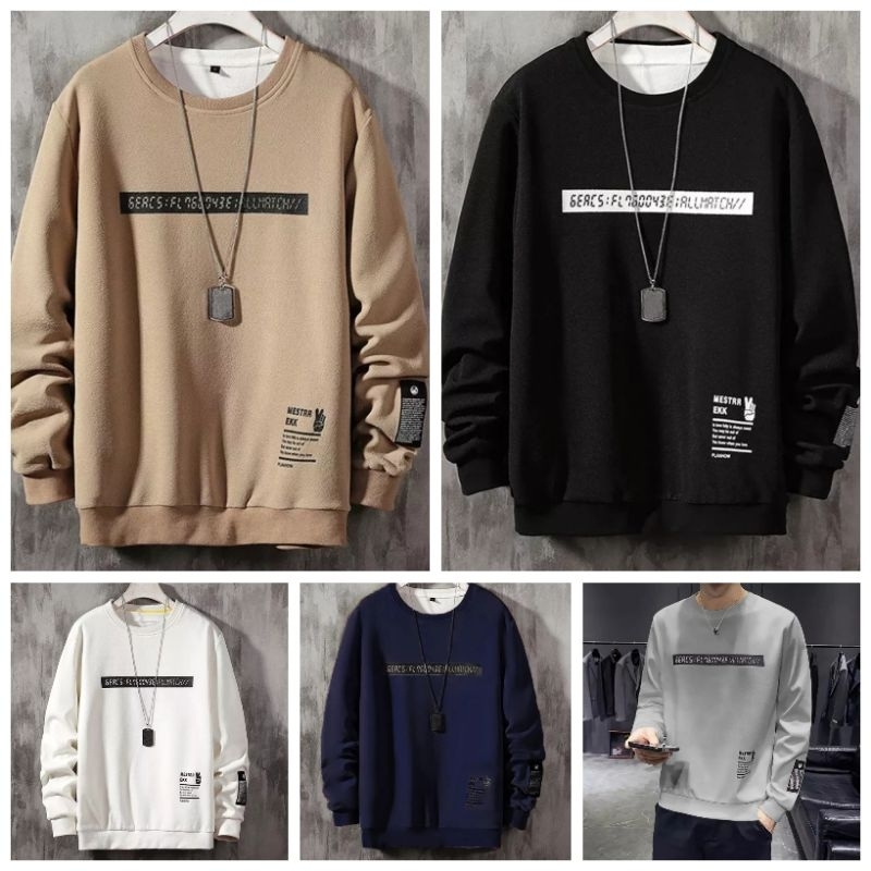 BAJU ATASAN SWEATER PRIA DEWASA MOTIF ANGKA