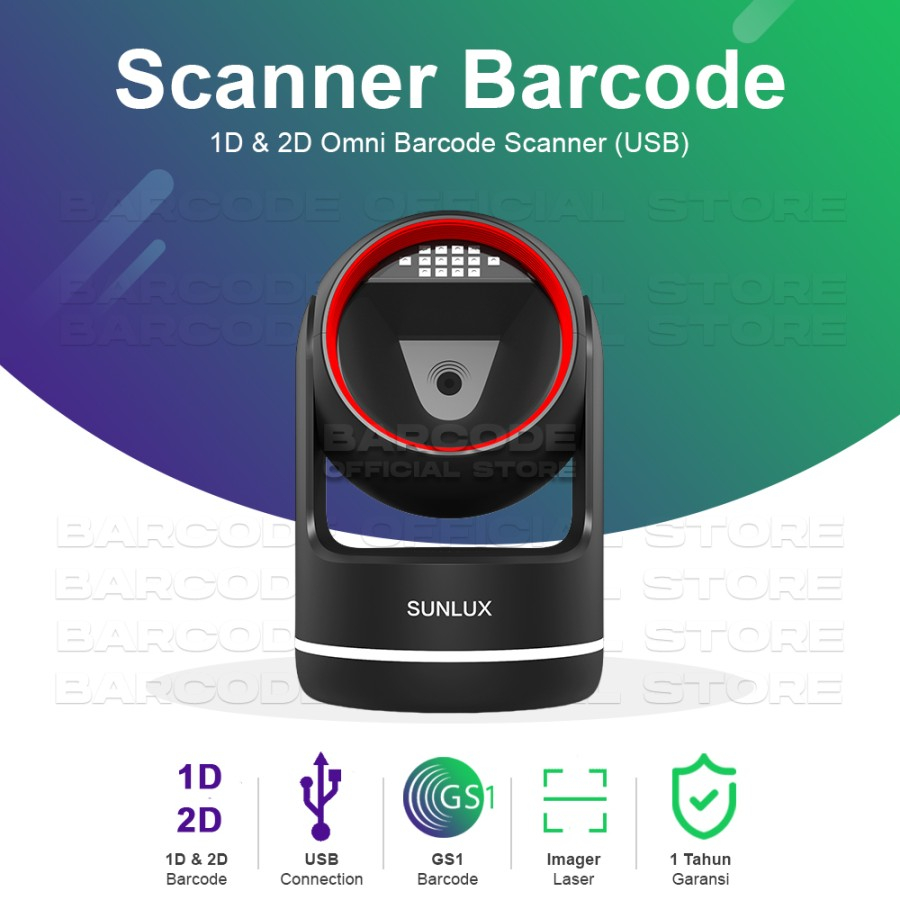 Handfree Barcode Scanner Sunlux XL2610 Mobile Payment Ritel Swalayan Supermarket