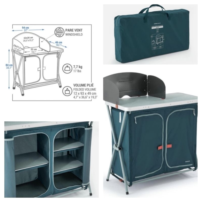 Quechua meja dapur lipat camping