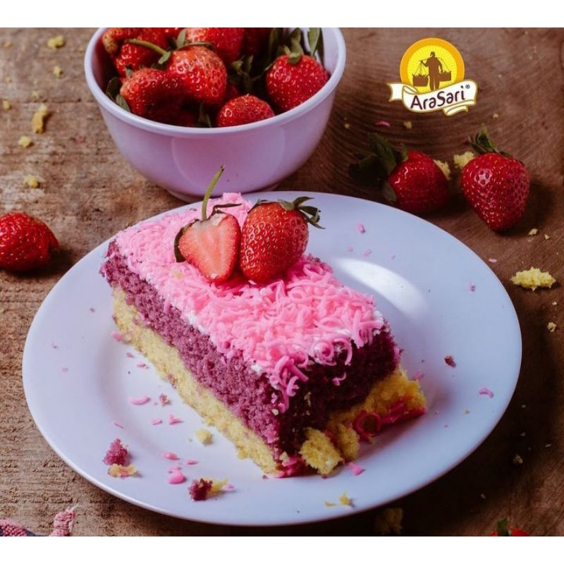 

Lapis Talas Bogor Arasari Premium Toping Strawberry