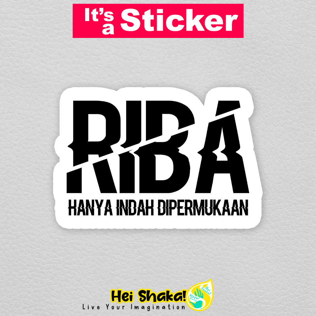 

Stiker RIBA Hanya Indah Dipermukaan Sticker Dakwah Muslim Kata Islami Vinyl Anti Air