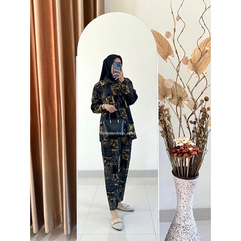 Daily Acardia Gold One Set - Baju Setelan wanita - Setelan Baju tidur - Baju Tidur Nyaman - Baju Har