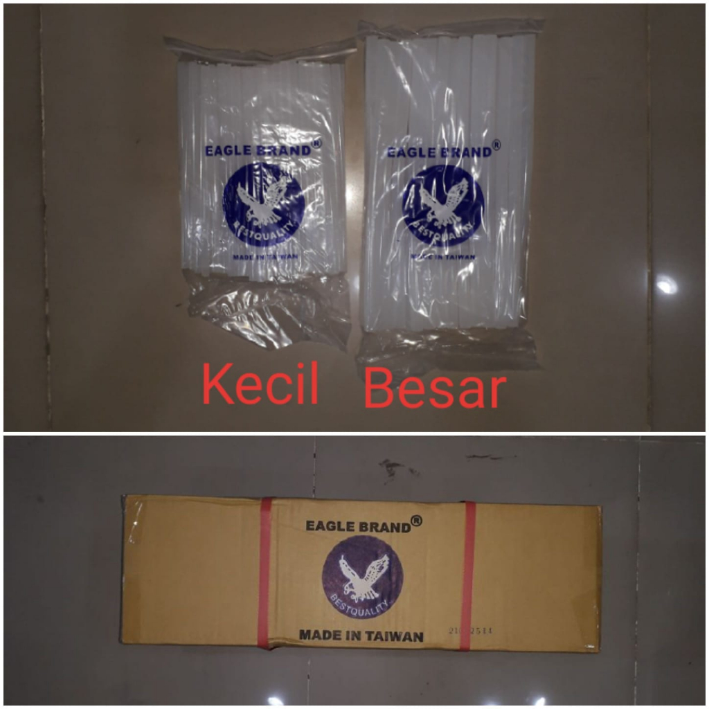 

Lem tembak kecil / lem lilin per pack 1kg dan 1/2kg