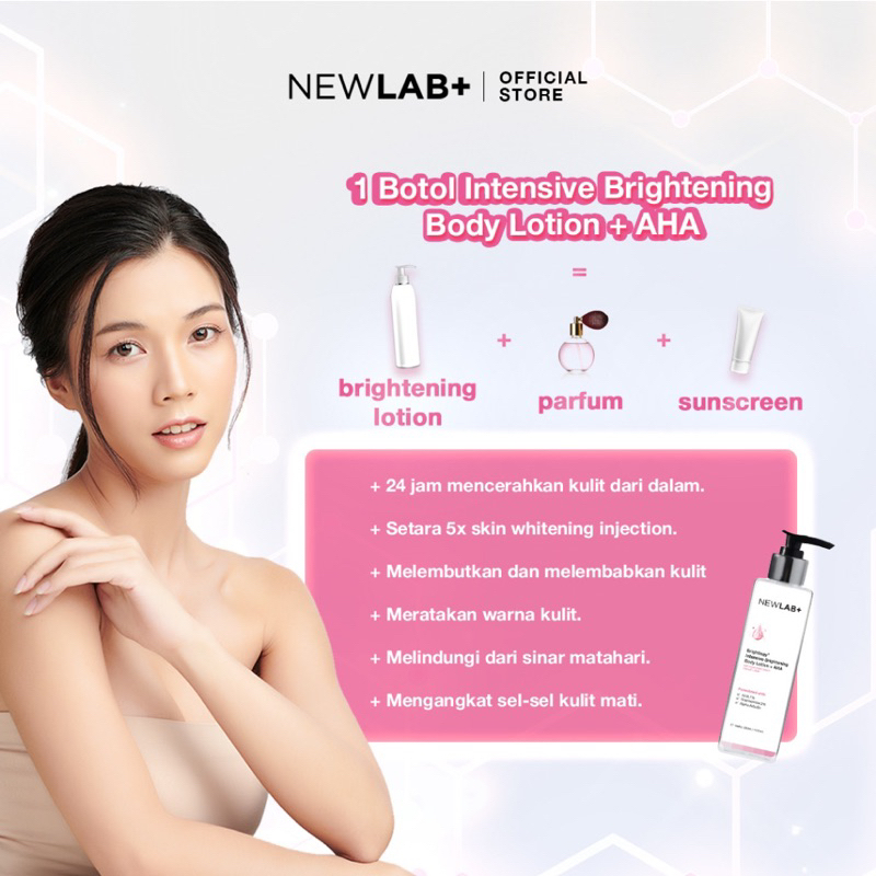 Newlab body lotion aha brightening pencerah kulit Newlab+ New Lab Brightlogy intensive brightening body Lotion NEWLAB