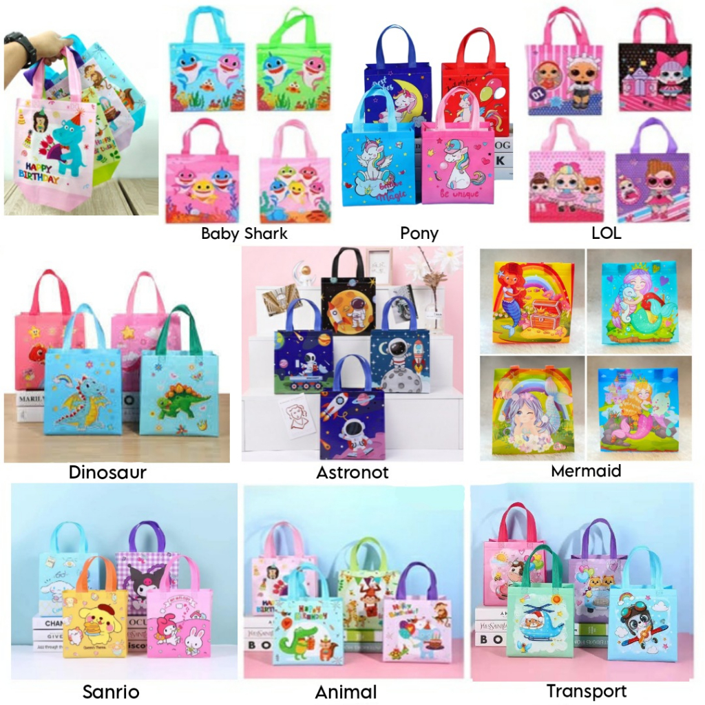 

Goodie Bag / Tas Kantong Kain Karakter/ Souvenir Hampers Ulang Tahun Aneka Karakter