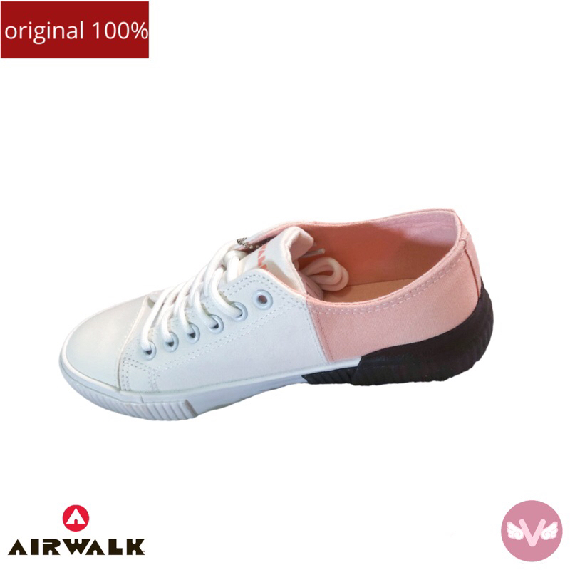 Sepatu Airwalk Women's Sneakers Shoes - White Pink ORIGINAL / sepatu sneakers wanita / sepatu olahra