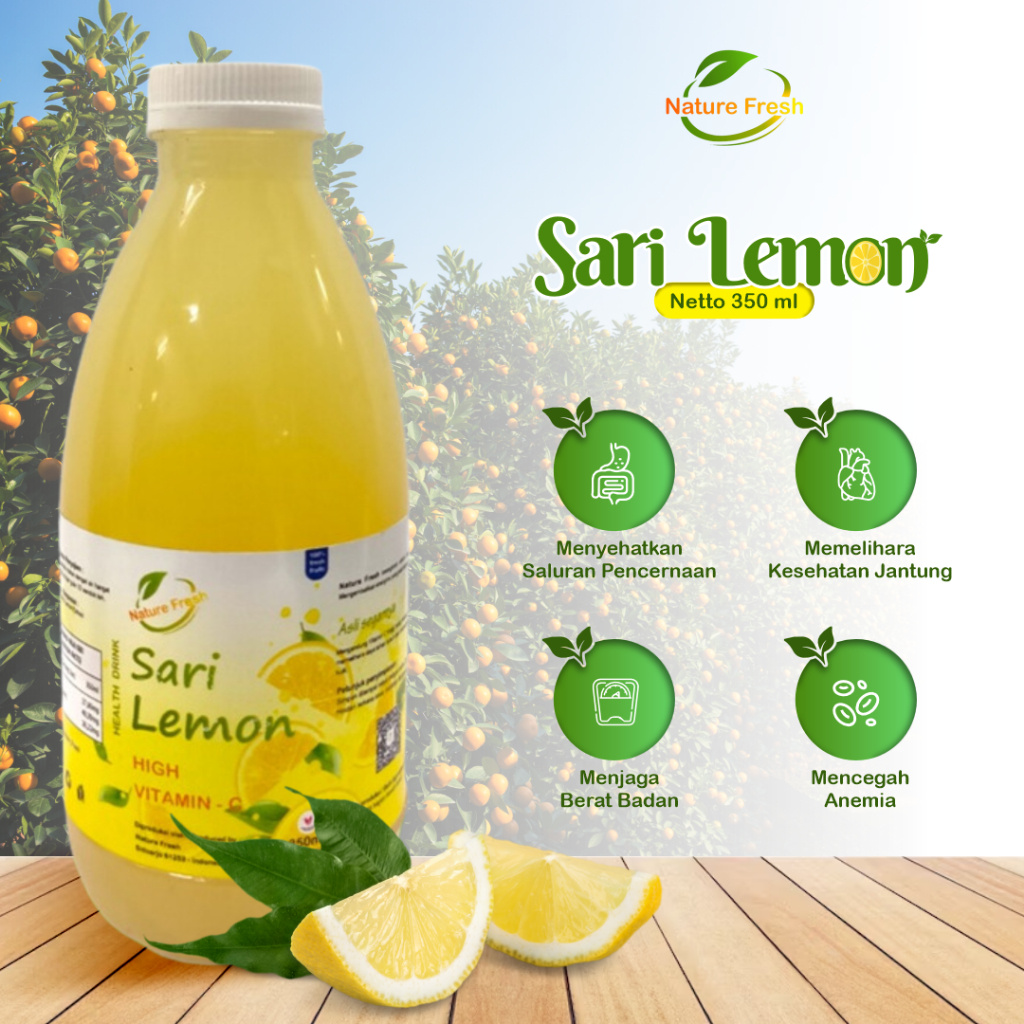 

Sari Lemon Asli 350 ml "Nature Fresh" - Lemon Peras - Air Lemon - Sirup Lemon - Lemon Diet