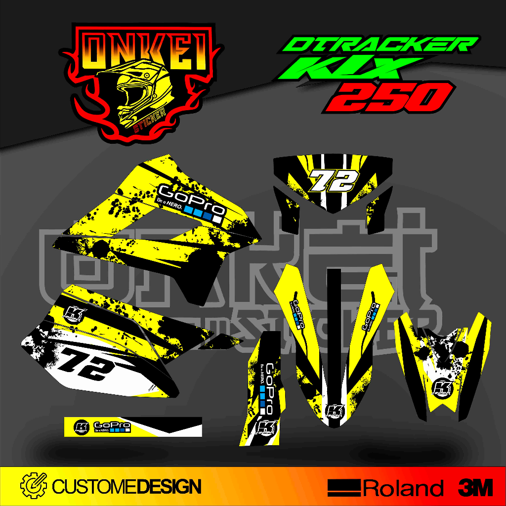 DECAL STICKER KLX 250 DAN DTRACKER 250 KD2