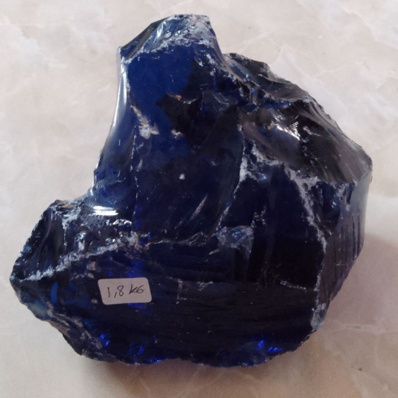 Batu Obsidian Bahan Biru Tua 1