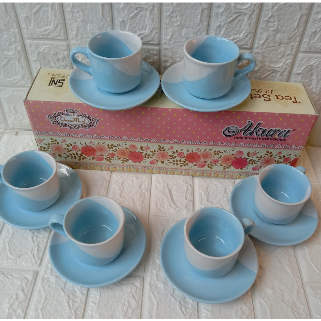 Akura Tea set Batik circle 6 set pelangi