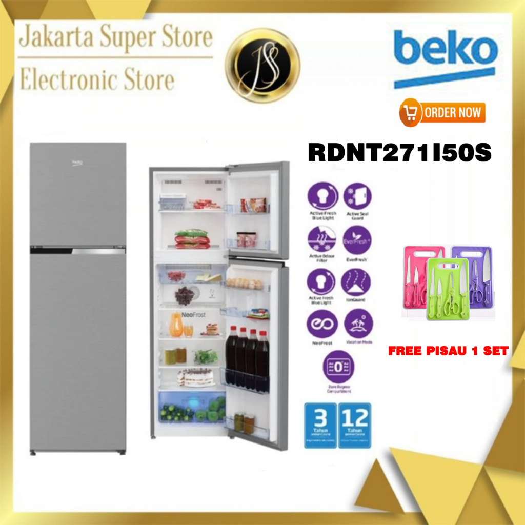 Beko Kulkas 2 Pintu Pembeku Atas 271L RDNT271I50S