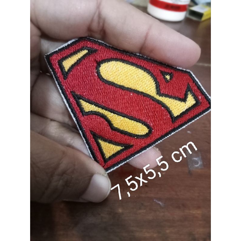 patch bordir superhero superman aksesoris tempelan baju