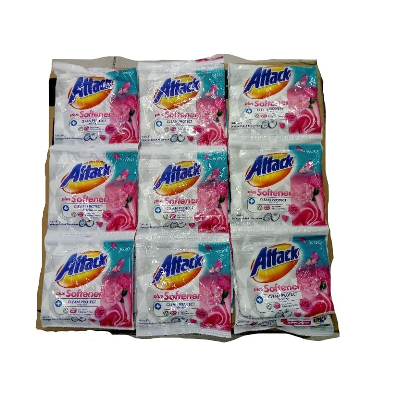 { 1 Renceng isi 6pcs } - ATTACK Detergen Bubuk dengan Plus Softener 70gr