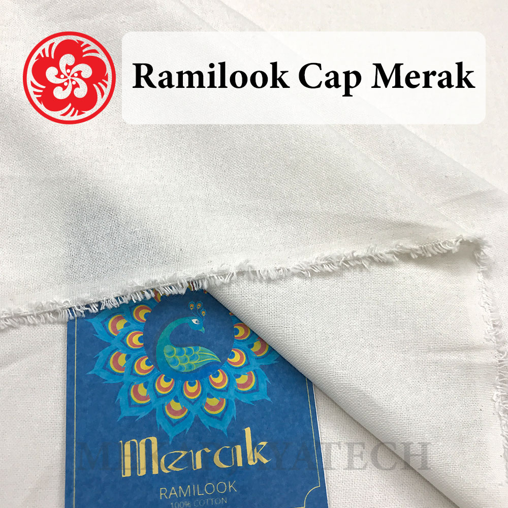 Kain Ramilook 100% katun Cap Merak Bahan Batik/Ecoprint Lebar 150 Cm