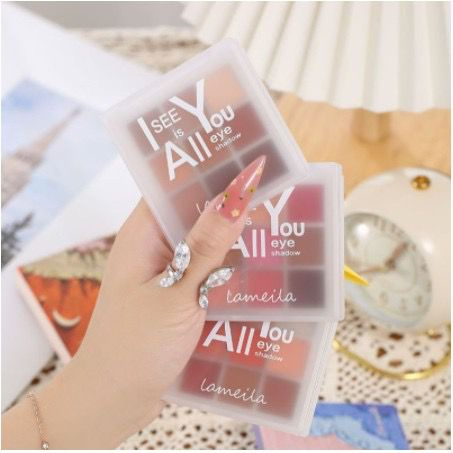 Lameila 5099 Eyeshadow Pallet All In One Highliter Blush On Glitter Korea 9 Warna Waterproof-2