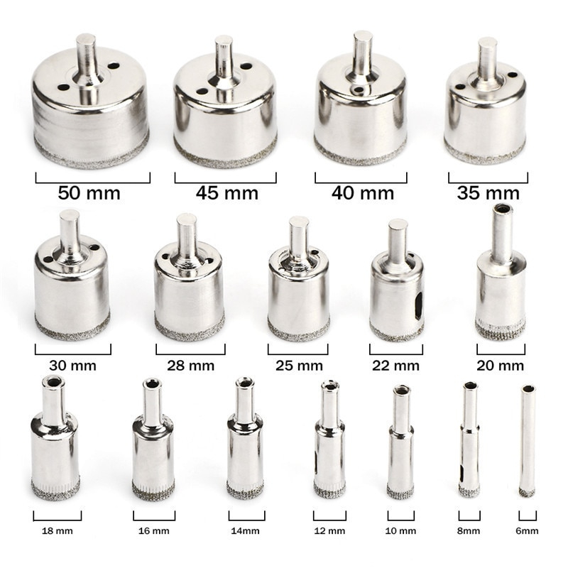 Mata Bor Diamond Coated Hole Drill Bit 6mm-50mm 16 PCS - DK650