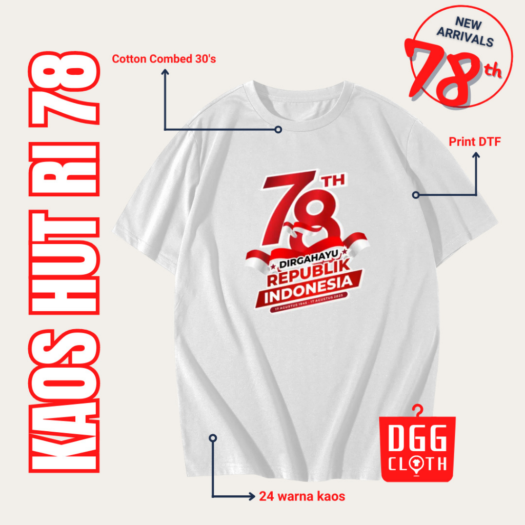 Kaos HUT RI Kemerdekaan 78, Baju HUT RI Kemerdekan 78 Type 1
