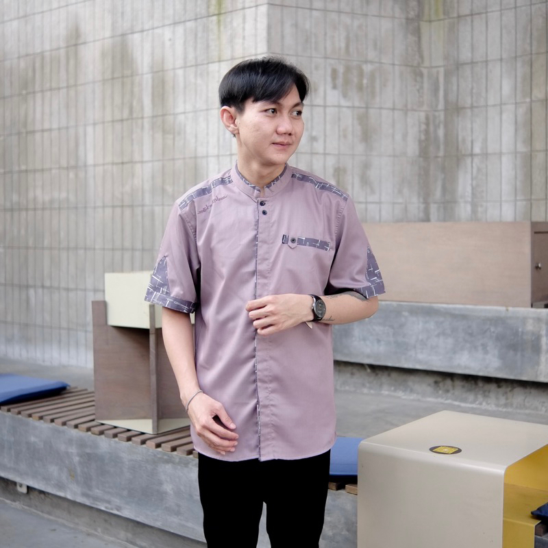 EL RUMI | Baju Koko Pria Lengan Pendek Motif Yisunsin