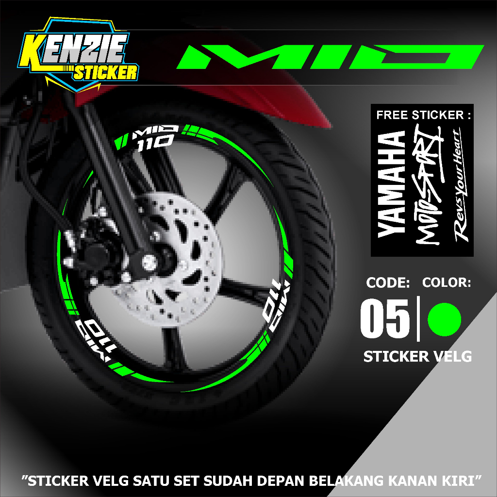 Stiker Cutting Velg Mio Smile Sporty Racing Lis List Variasi Custom Racing Sticker Cuting pelek Moto