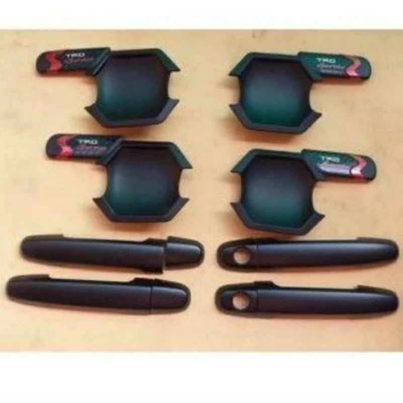 Paket Outer Mangkok Cover Handle Toyota Vios Lama Hitam Doff Chrome