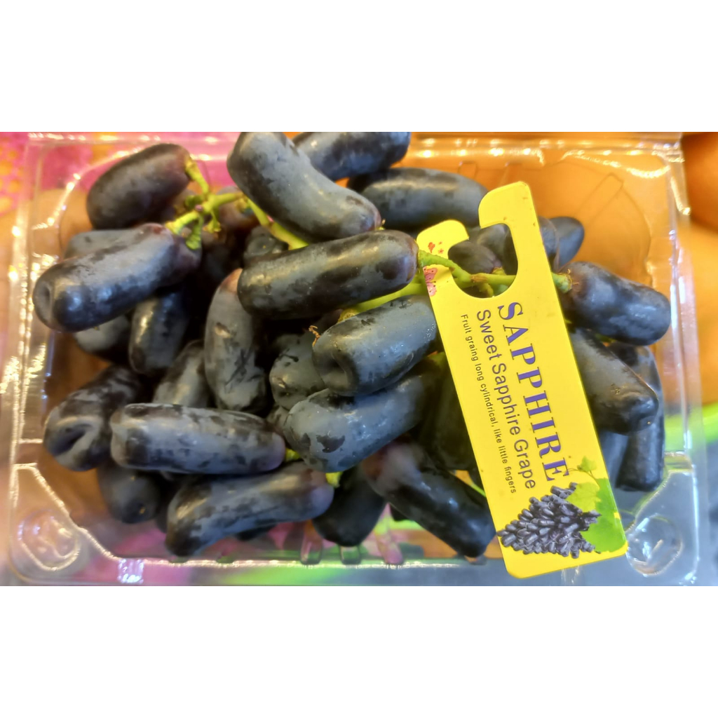 

Buah Anggur Shappire (anggur hitam anggur jari tanpa biji manis)