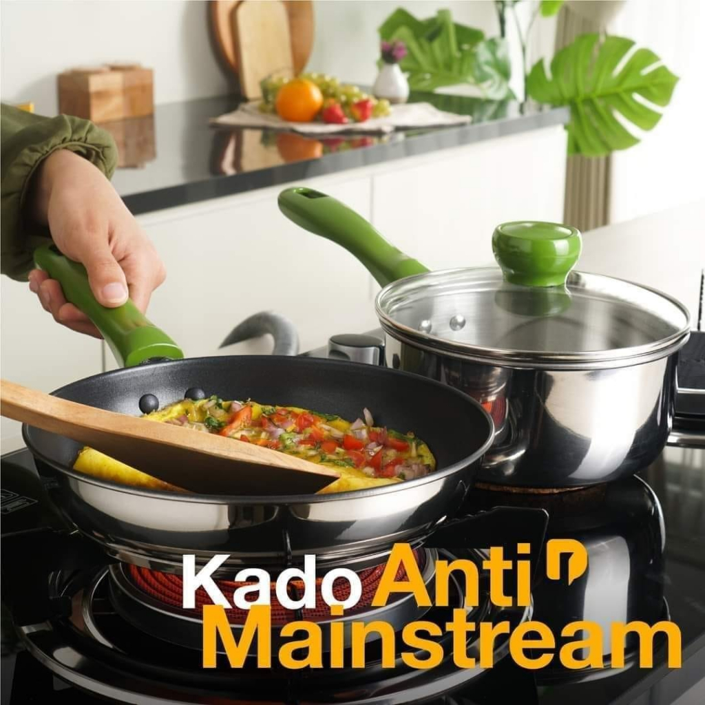 Set Frypan dan Panci Maxim Olive Warna Hijau Emerald