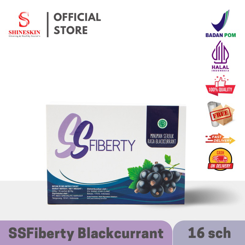 Shineskin SS Fiberty | SSFiberty Blackcurrant isi 16 Sachet