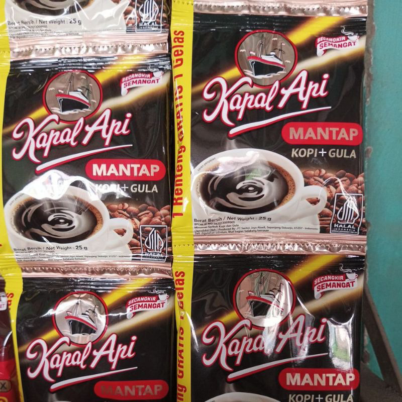 

Kapal Api Mantap renceng Kopi Instan + Gula isi 10 x 25 gr