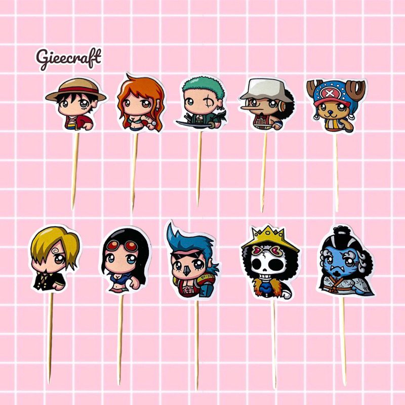 TOPPER CUPCAKE ANIME / TOPPER CUPCAKE ONE PIECE / TOPPER CUPCAKE ONE PIECE / HIASAN CUPCAKE ANIME / 