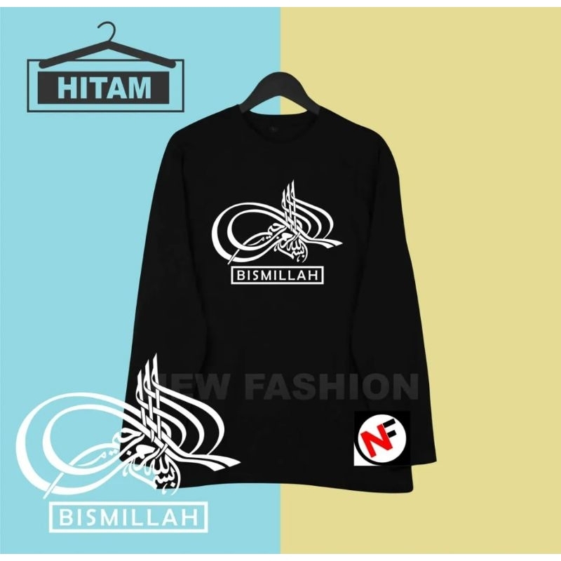 KAOS LENGAN PANJANG BISMILAH KALIGRAFI ARAB//KAOS ISLAMI