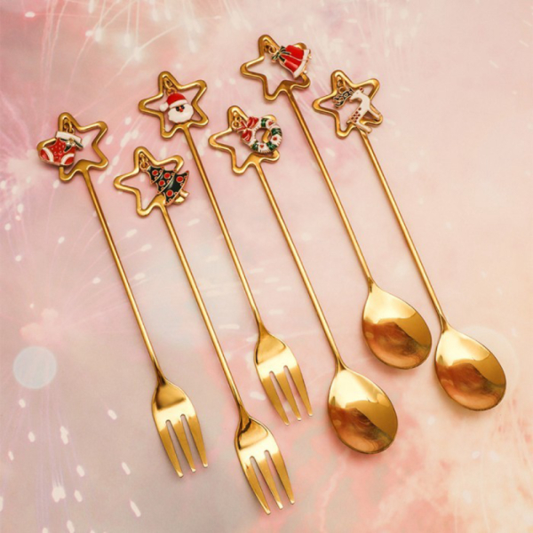 

gift Christmas Jual - tanpa set Tea Theme Murah Spoon - and of 6 Dessert box Fork