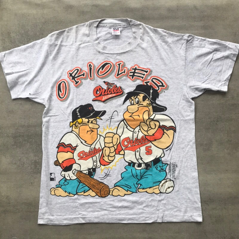 kaos vintage flintstone mlb orioles 1994