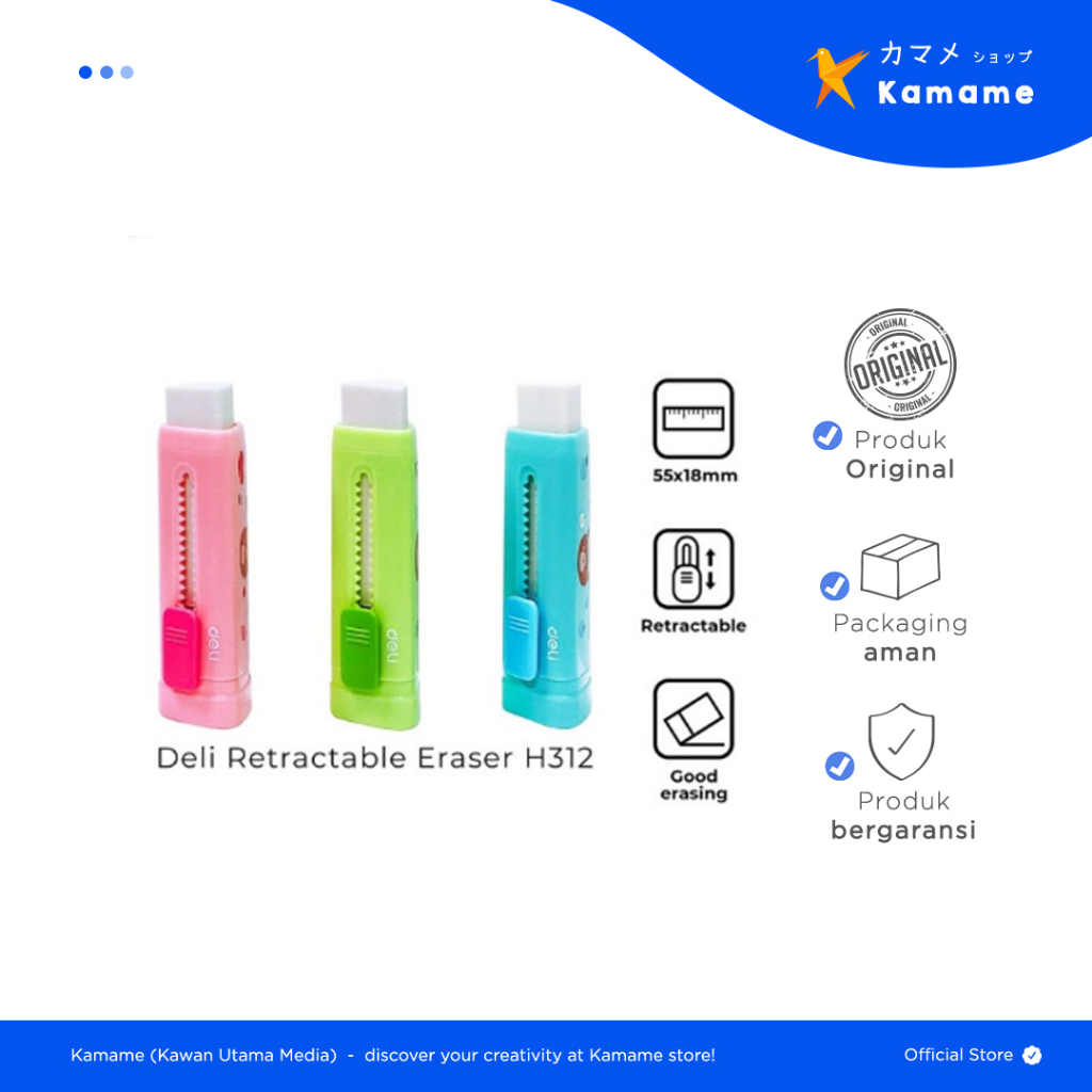 

Deli Retractable Eraser/Jungo Penghapus Sekolah Anak - Anak H312