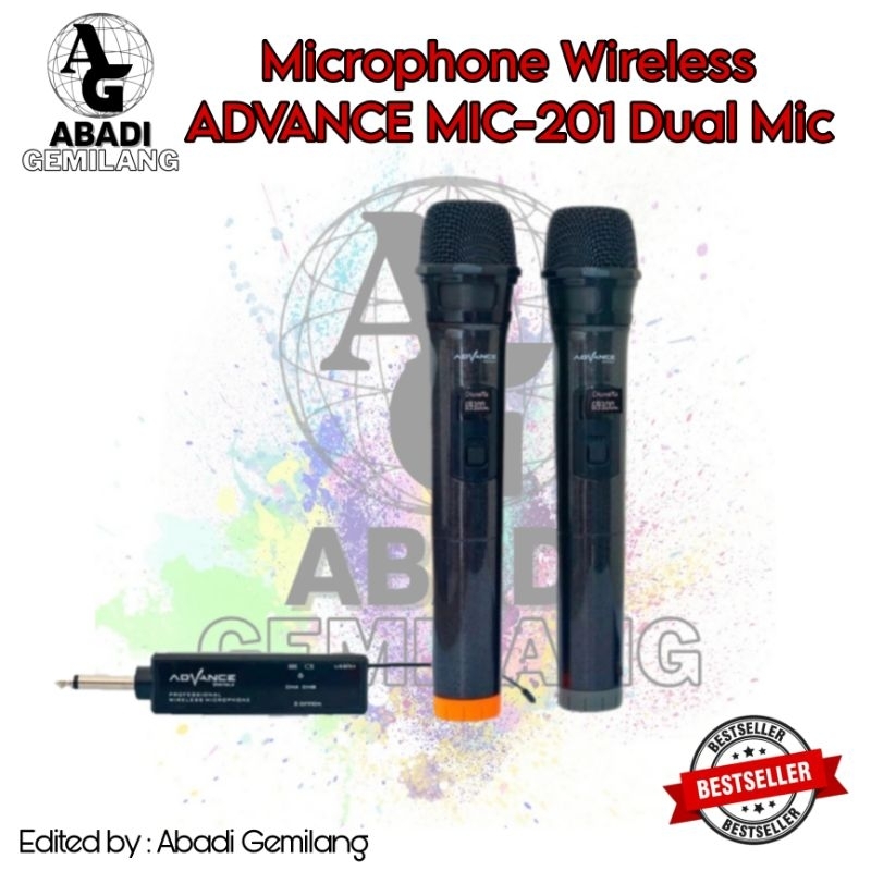 Microphone Wireless ADVANCE MIC-201 Dual Mic / Mic Wireless Advance MIC 201